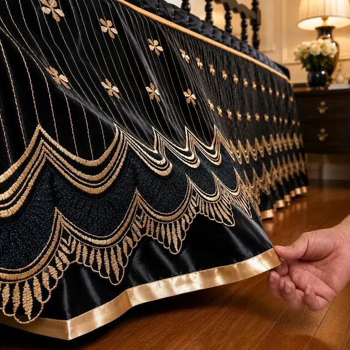Quilted Bed Skirt with 18-Inch Drop