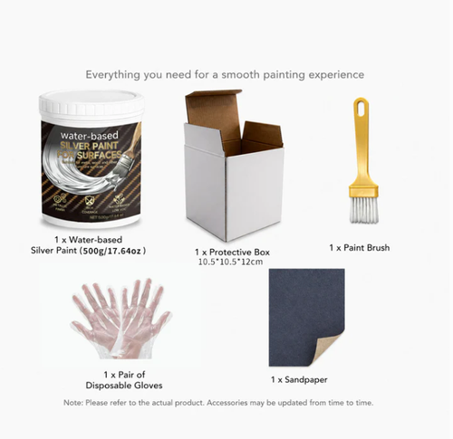 Water-Based Silver Paint for Metal & Wood