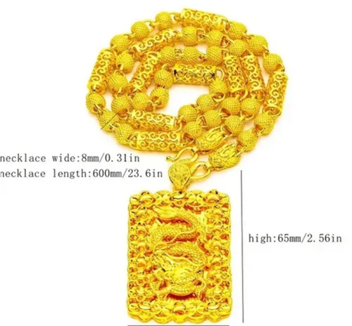 Dragon head imitation gold necklace