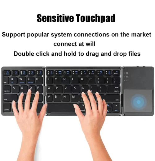 Foldable Bluetooth Keyboard with Touchpad