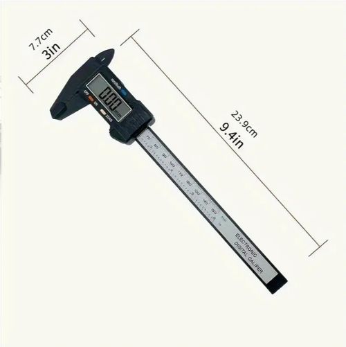 High-precision digital caliper with large LCD display - Durable carbon fiber material, adjustable strap for office and industrial use