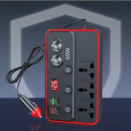 🚗Multifunctional Car Charger with AC Outlets & USB
