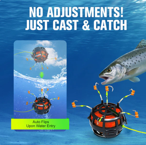 Reverse Bottom Bait Cage Fishing Hook  3pc