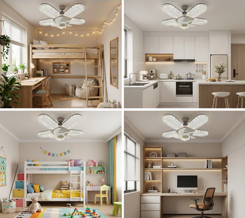 Crystal-Effect LED 5-Blade LED Fan Light