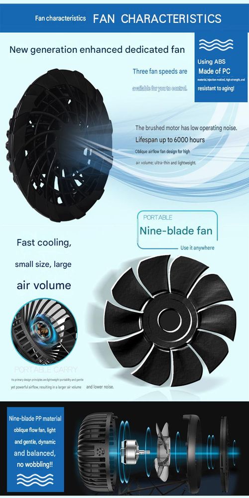 Thin, high-power, high-airflow air-conditioned clothing with a fan