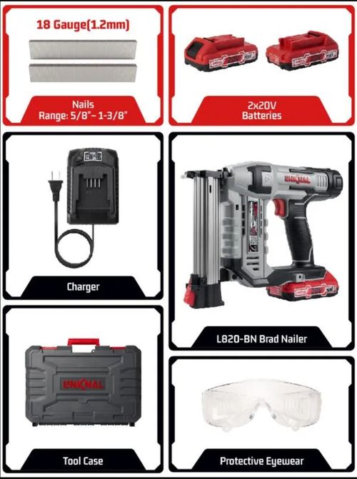 Cordless Electric Nailer With Charger and 2500 Nails Included