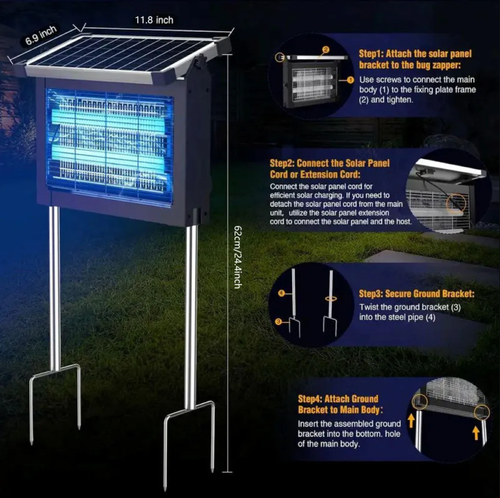 Solar Bug Zapper – Outdoor Waterproof Mosquito Killer