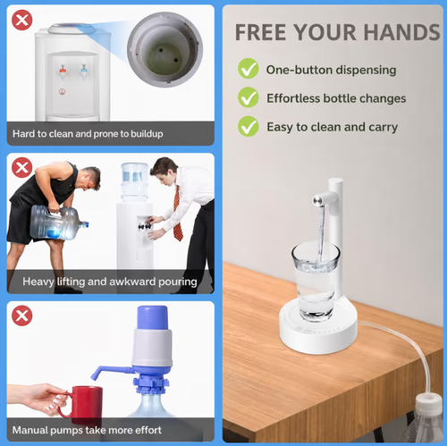 One-Touch Rechargeable Tabletop Water Dispenser