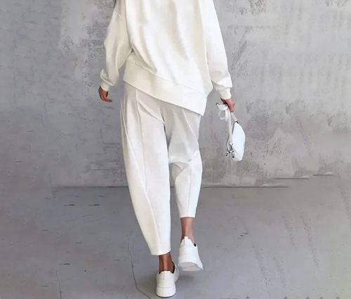 💖Round-Neck Long-Sleeved Top ＆ Pants 2-Piece Set