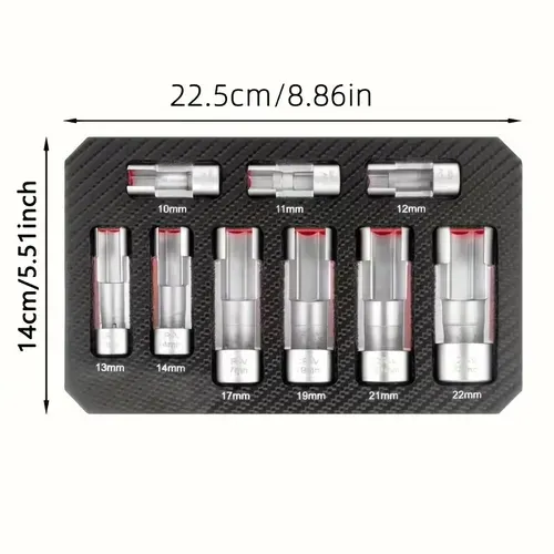 Socket Set for O2 Oxygen Sensors 9 Pieces Socket Set for O2 Sensors Sensor Removal Tool Wrench for Oxygen Sensors