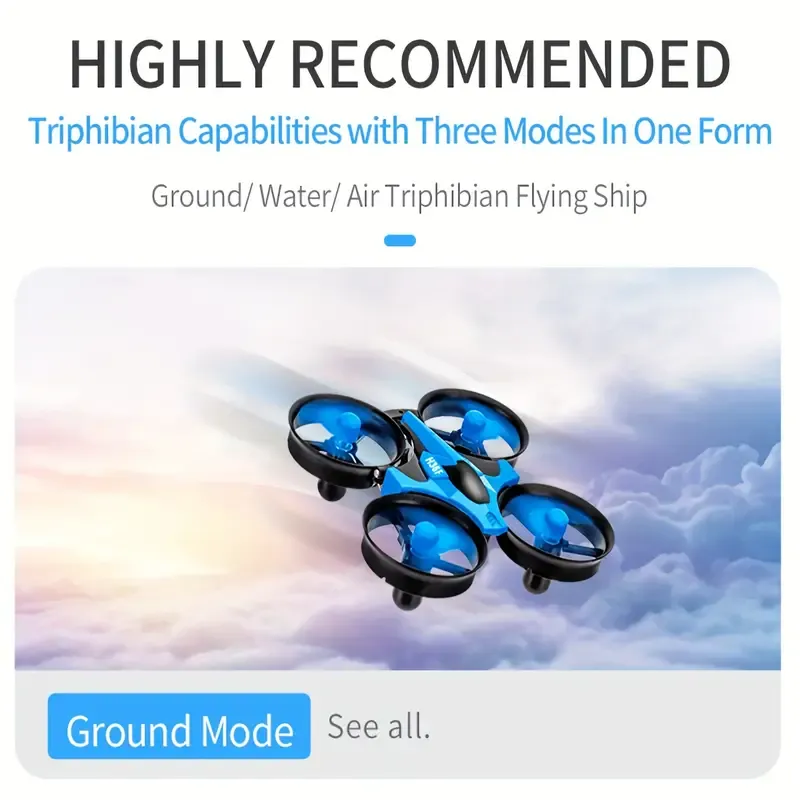 3-in-1 remote control aircraft for land, sea and air