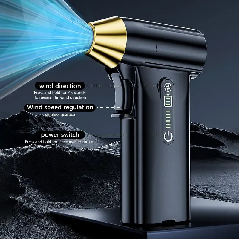 Portable Turbine Fan - 130000 RPM, Handheld Super Powerful Snow Blower, BBQ Charcoal Starter
