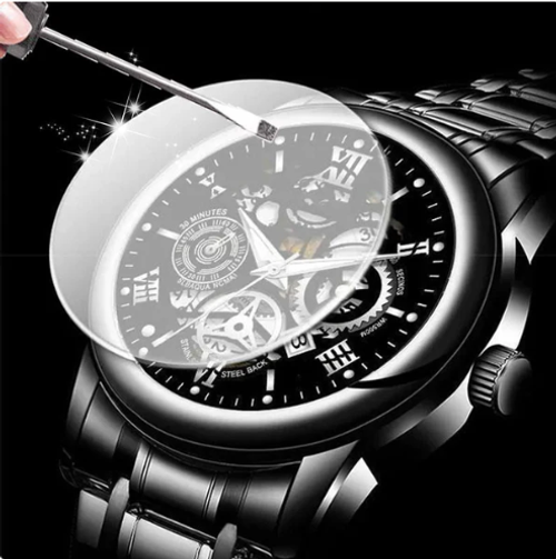 Men's Waterproof Roman Skeleton Automatic Mechanical Watch   Golden
