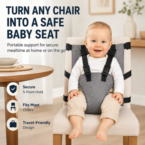 Portable safety strap for baby highchairs