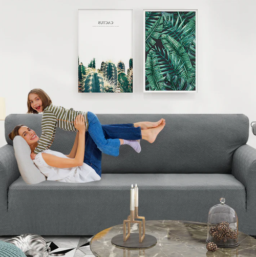 High Stretch Jacquard Sofa Cover with Non-Slip Straps