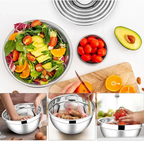 6-piece stainless steel bowl set with lids
