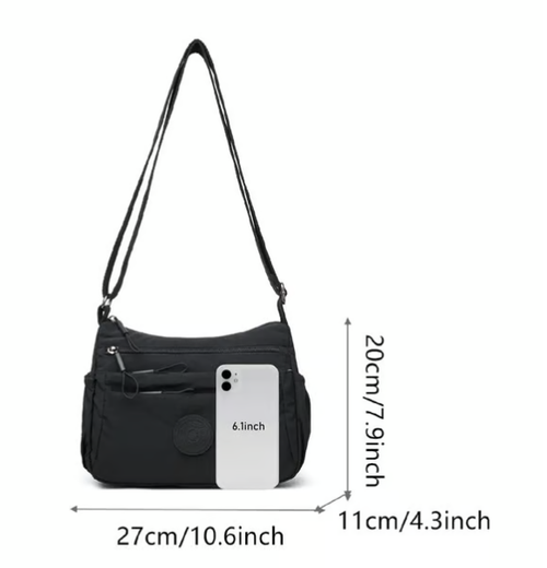 Women Solid Color Crossbody Bag ✨ Multi-Pocket Zipper Fashion Daily Bag