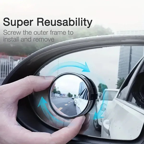 2PC Round Wide Angle Blind Spot Mirror
