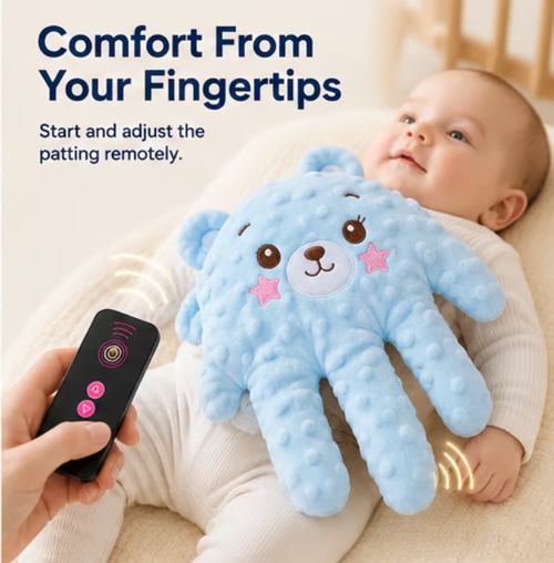 Baby Soothing Rhythmic Palm – Remote-Controlled Patting & Warmth ☁️