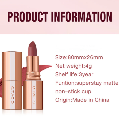 Matte Lipstick – Smudge‑proof, transfer‑resistant, vibrant colour. Comfortable & non‑drying – lasts all day! 👄🌹