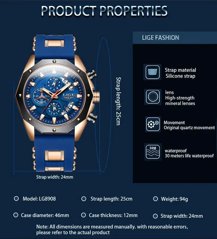 💪 Men's Outdoor Waterproof Sport Quartz Watch – Chronograph function, durable & water-resistant –