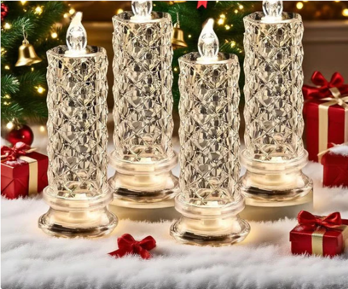 Electronic candles, birthday and wedding candles, rose-patterned plastic LED decorations, LED props, LED tabletop displays.