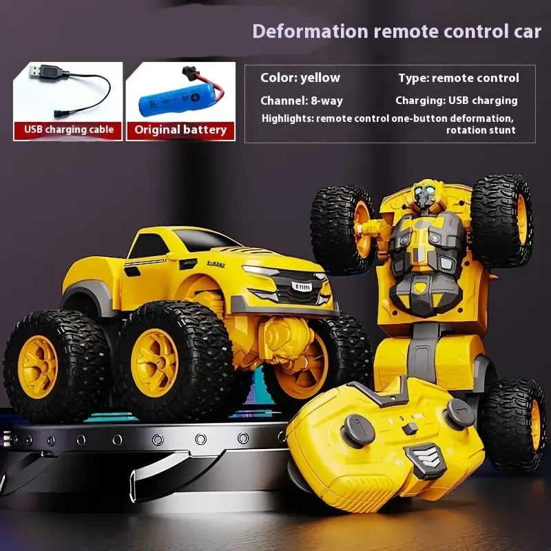 Transformed Remote Control Car - 2.4G One-Key Deformation, Off-Road Climbing, King Kong Robot Toy | Suitable for Boys & Girls Over 8 Years Old, Ideal Christmas & Birthday Gift