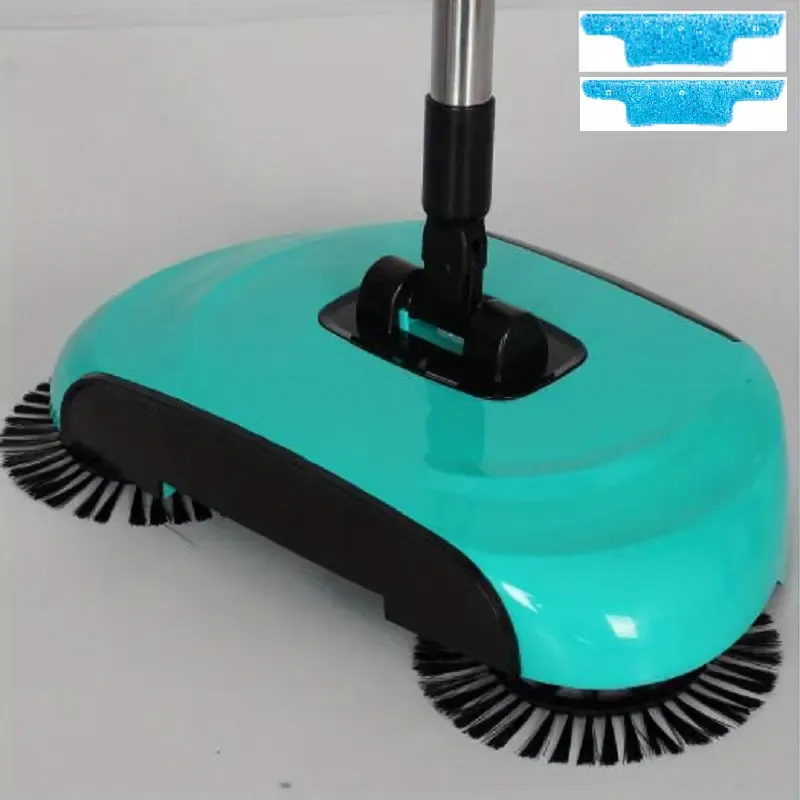 1 set, 3 in 1 multifunctional push sweeper, vacuum cleaner, push sweeper, mop, can remove garbage, pet hair and dust, wet and dry, suitable for hardwood tiles, comes with 2 cloths
