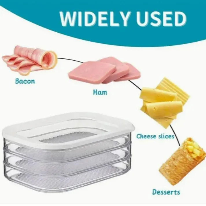 6-piece set (3 large + 3 small)Layer Reusable Food Storage Containers with Lid Clear Fridge Crisper
