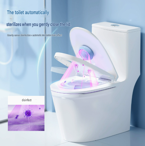 Portable UV disinfection lamp for toilet, with sensor and USB rechargeable design.