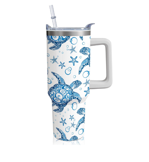 🌊40oz Insulated Mug with Large Capacity 304 Stainless Steel Handle, Car Mug