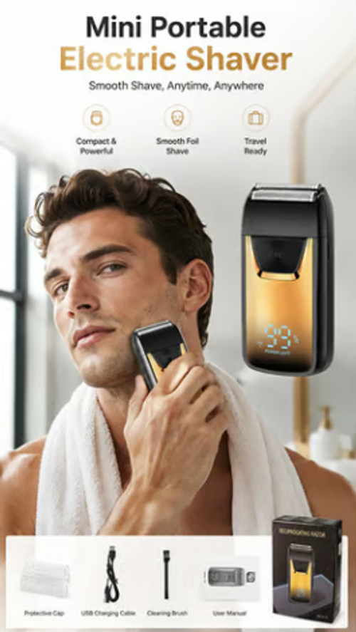 Mini Portable Electric Shaver with LED Display