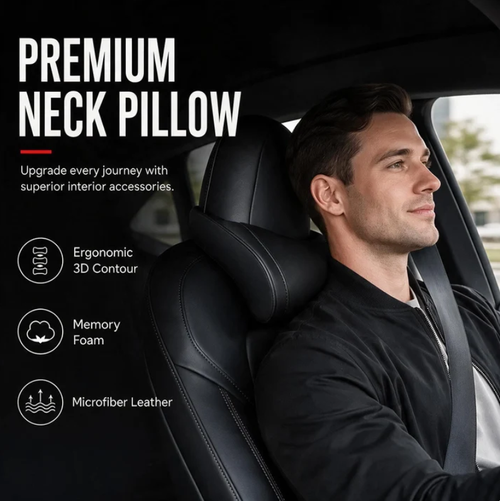 🛡️🚗 Ergonomic Memory Foam Car Pillow