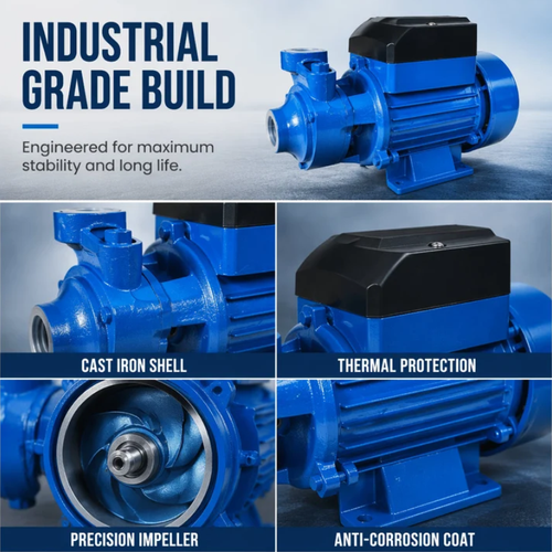Self-Priming Pressure Pump – Cast Iron + Aluminum – Thermally Protected Motor