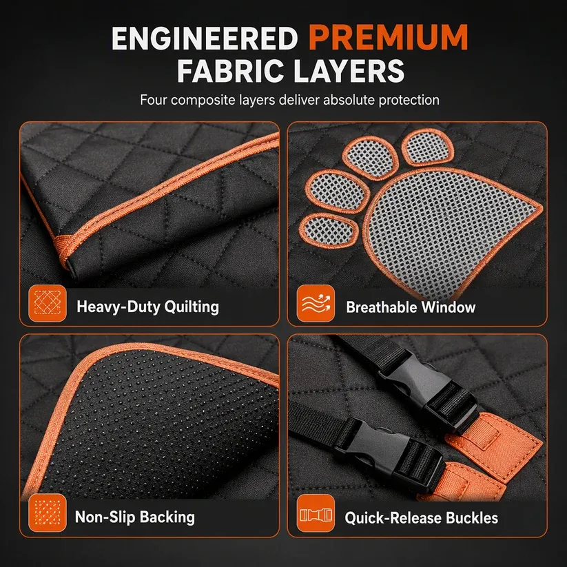 Waterproof Dog Car Seat Cover Dirtproof Rear Seat Pet Mat Cushion