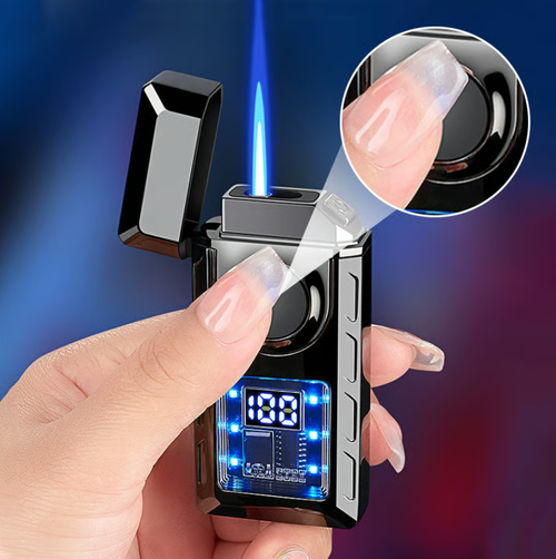 Functional Dual Flame Lighter with Colored Lights