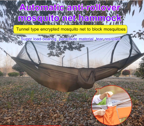 Automatic mosquito net anti-rollover hammock for outdoor camping leisure