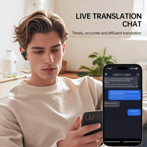 Wireless Bluetooth Translation Earphone With LED display screen(Fit iOS & Android)
