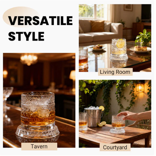 360° Rotating Whiskey Glass Tumbler