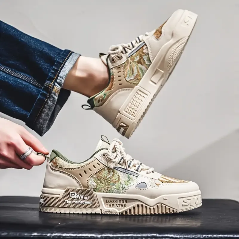 Men'S Fashion Sneakers - Geometric Pattern