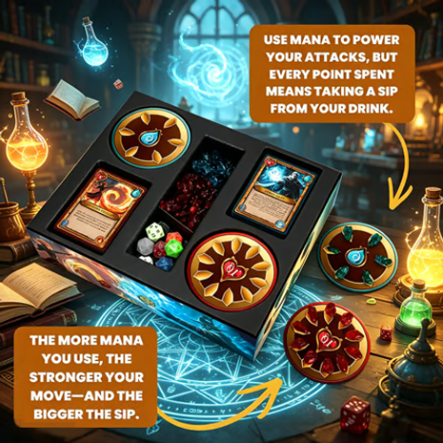 🧙‍♂️Wizards Tavern – Chaotic Fantasy Drinking Game – D&D Themed Party Fun with Dice & Spells 🍺
