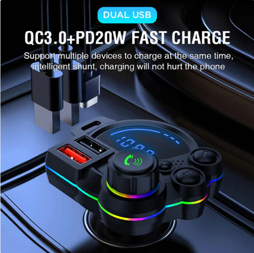 Dual Fast-Charging Car FM Transmitter