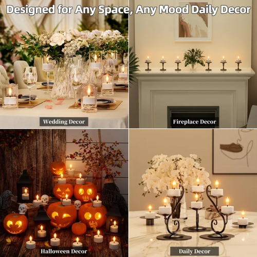 Rechargeable Flameless Tea Lights with Remote & Timer