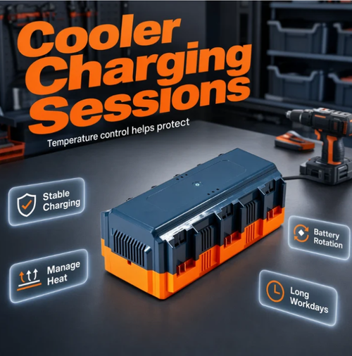 Multi-slot fast charger for lithium batteries