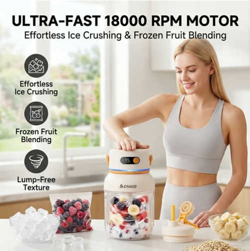 Portable Electric Juicer Cup with zero cord hassle 🥤