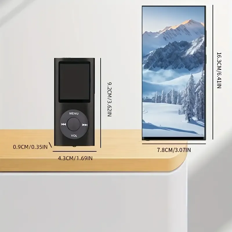 1 Portable MP3 Music Player with 32GB Memory Card, LED Display, Rechargeable Li-Polymer Battery, Wired Earphones, Volume Control, SD Card Support