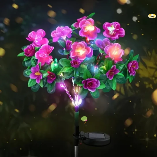Simulation Azalea Flower Ground Stake Solar Light