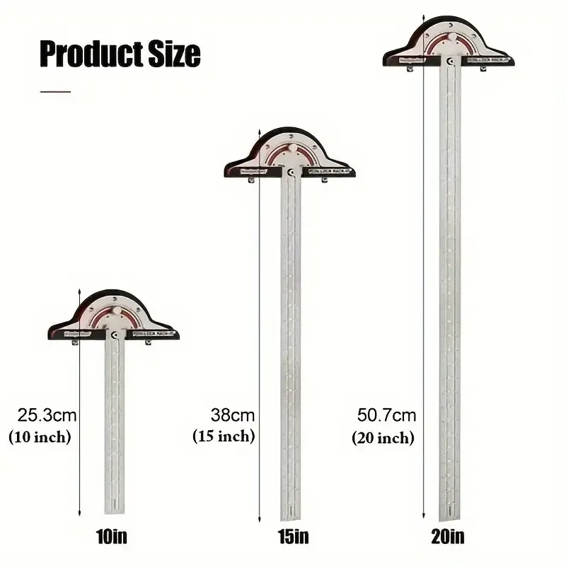 High Precision 10inch 15inch 20inchWoodworking Angle Ruler - Long-lasting home decoration and measuring tool, an indispensable tool for professional woodworking work.