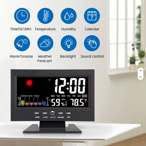 ⏰Voice-controlled color screen weather alarm clock💗