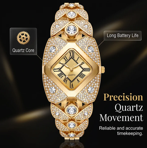 Women's quartz watch – Alloy – Diamond and rhinestone dial